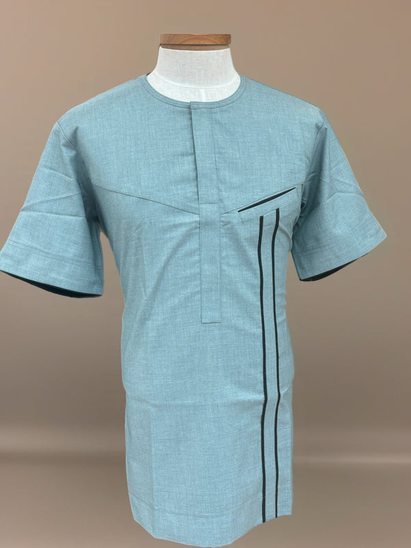 African Men's Short Sleeves Dashiki 2 Set