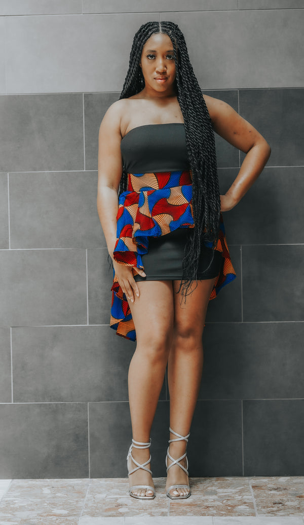 African Woman High Low Waist Belt
